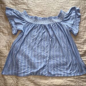 American Eagle Off Shoulder Striped Blouse